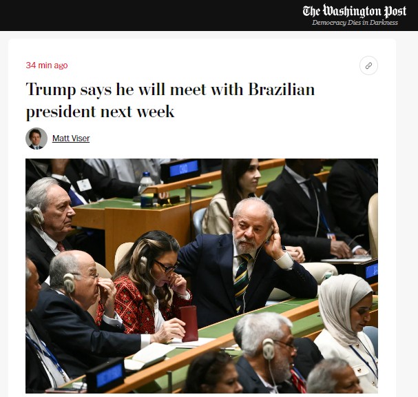 Elogios de Trump a Lula e anúncio de encontro na próxima semana são destaque na imprensa internacional; VEJA